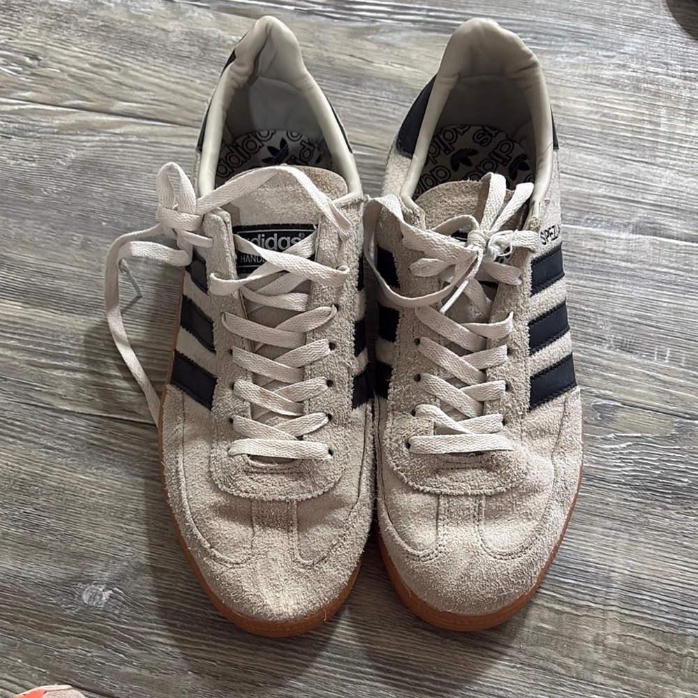 Adidas Cream and Black Sneakers with Classic Design